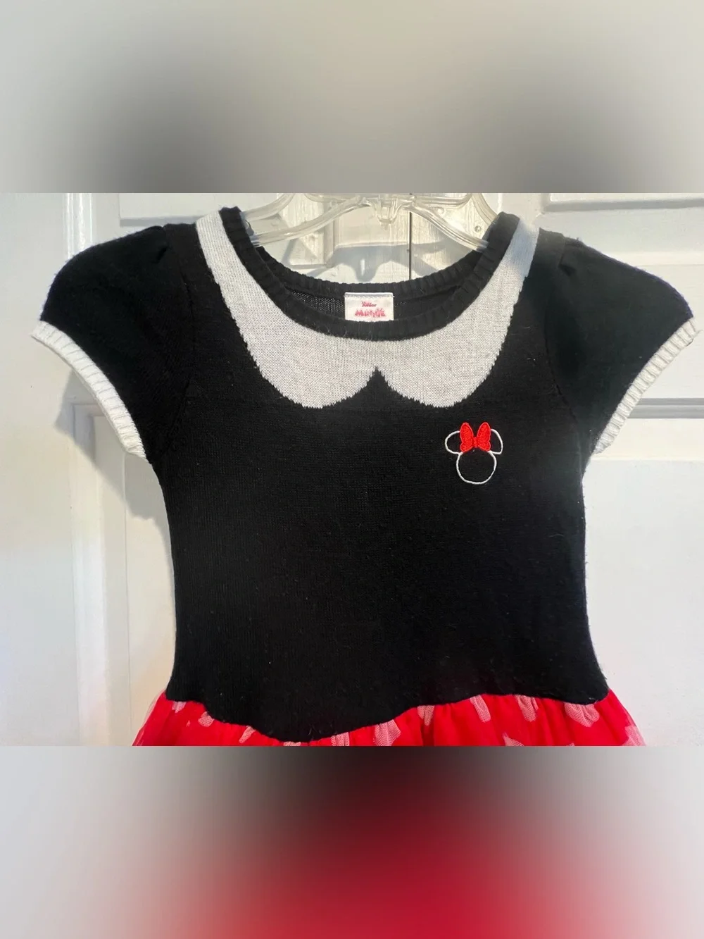 Minnie Mouse 🖤❤️ Style Costume Dress - Sweater Top & 3 tier Red Skirt